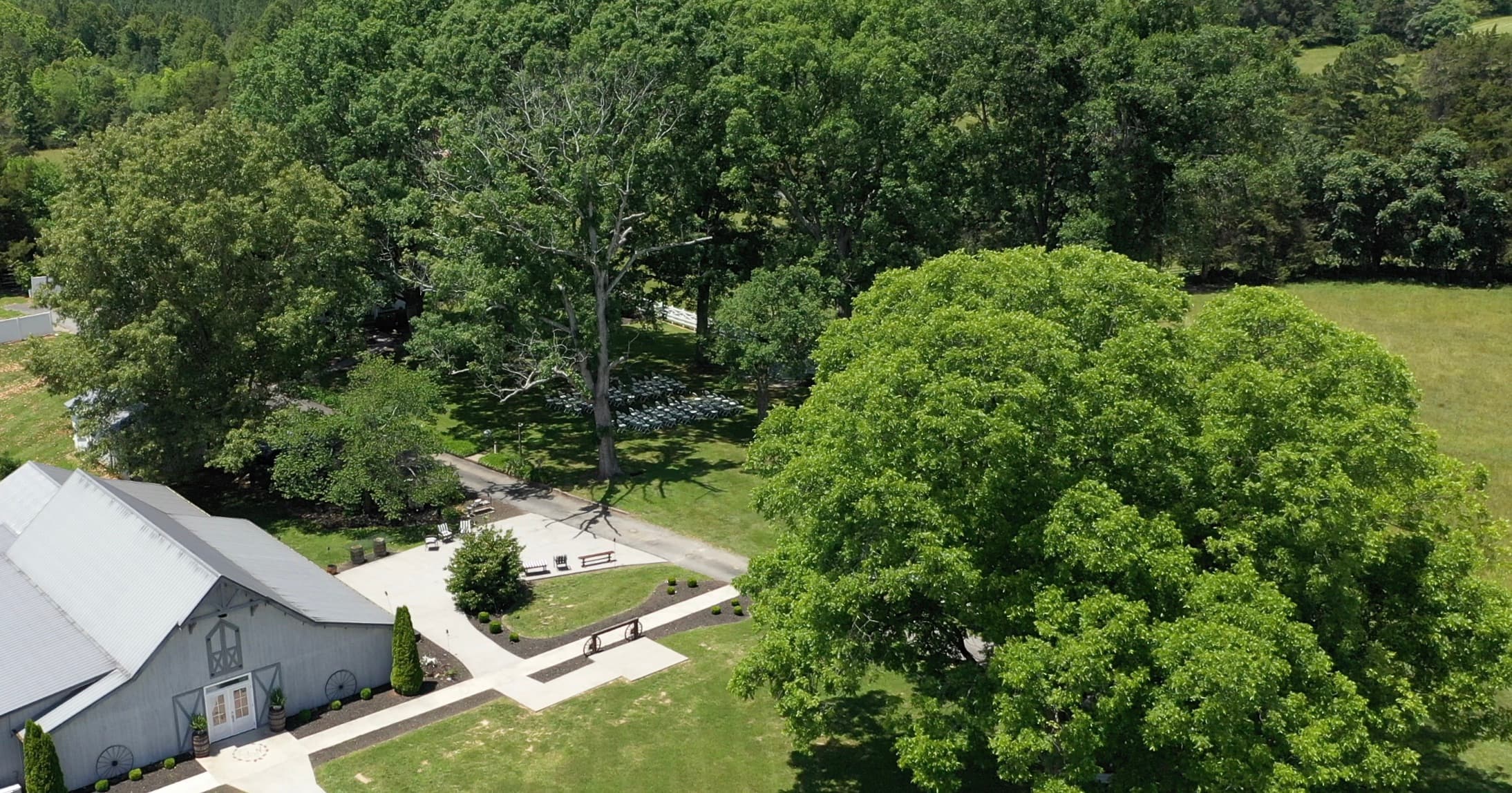 Aerial view of a Virginia wedding venue
