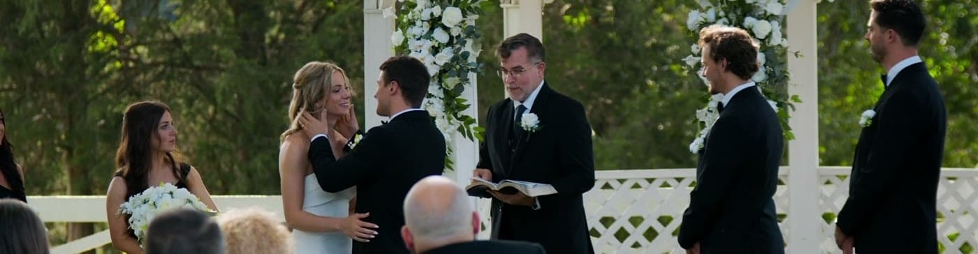 Bride and groom at the altar during their ceremony